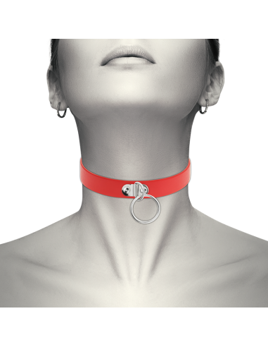 Coquette Chic Desire - Collar Cuero Vegano Rojo Accesorio Woman Fetish