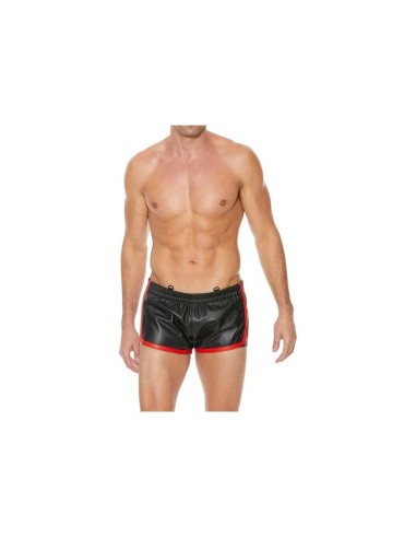 Shorts Cuero Versátil - Negro/rojo