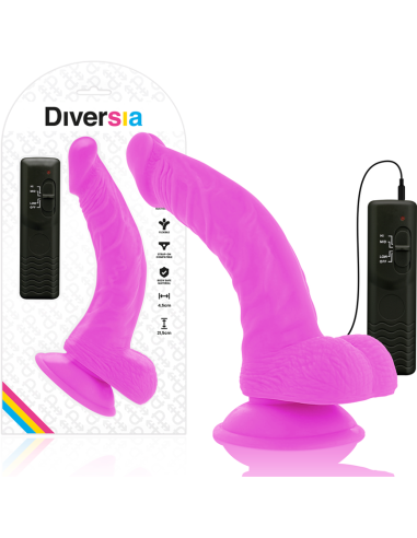 Diversia - Dildo Flexible Con Vibracion Lila 21.5 Cm -o- 4.5 Cm