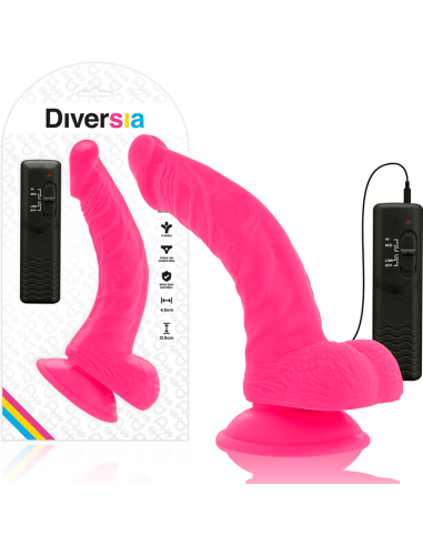 Diversia - Dildo Flexible Con Vibracion Rosa 21.5 Cm -o- 4.5 Cm