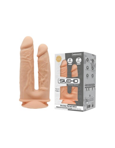 Silexd - Modelo 1 Pene Realistico Doble Penetracion Silicona Premium Silexpan 17.5 / 19.5 Cm