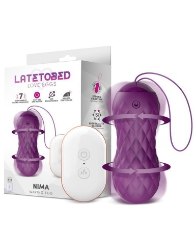 Nima Huevo Vibrador Con Movimiento Wave Control Remoto Usb Silicona Púrpura