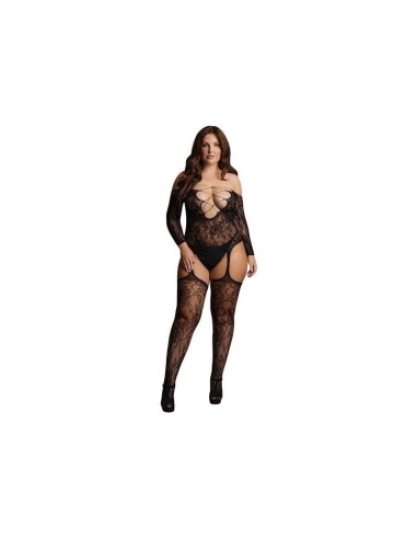 Le Desir Bodystocking De Tirantes Con Cuello Cruzado