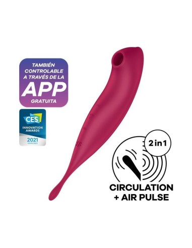 Twirling Pro Succionador Y Vibrador Twirling Pro   App Satisfyer Connect Dark Red