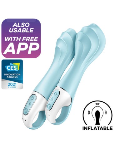 Satisfyer - Air Pump Vibrator 5+ Vibrador Punto G Inflable App Azul