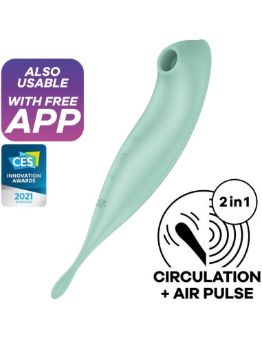 Satisfyer - Twirling Pro+ Estimulador Y Vibrador App Verde