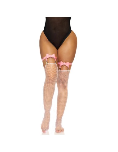 Leg Avenue Liguero Alto De Cuero Vegano Talla única - Rosa