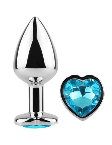 Secretplay - Metal Butt Plug Corazón Azul Talla S 7 Cm