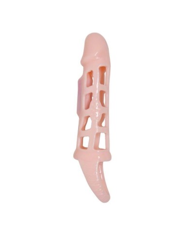 Baile - Funda Extensora Pene Con Vibracion Y Strap Natural 13.5 Cm