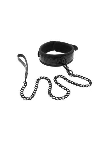 Blaze Collar And Leash Croco Black