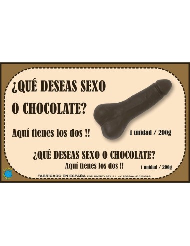 Chocolatina Chocolate Puro Forma De Pene 200 Gr