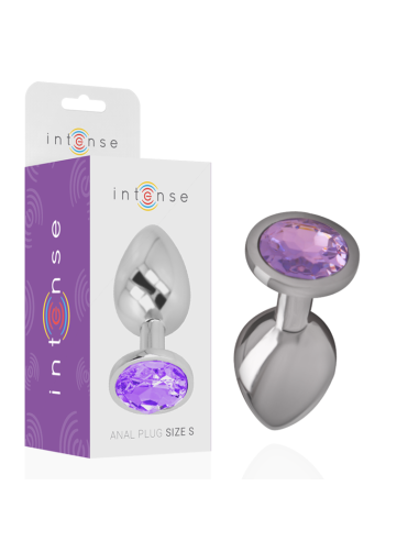 Intense - Plug Anal Metal Aluminio Con Cristal Violeta Talla L