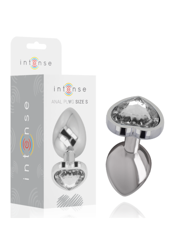 Intense - Plug Anal Metal Aluminio Corazón Blanco Talla S