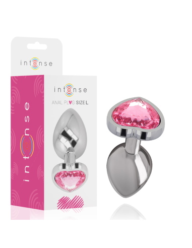 Intense - Plug Anal Metal Aluminio Corazón Rosa Talla L