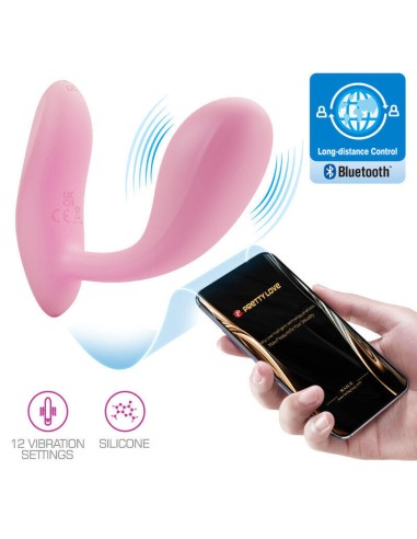 Plug Pretty Love  Baird G-spot 12 Vibraciones Recargable Rosa App