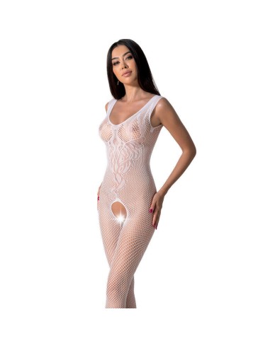 Passion - Bs098 Bodystocking Blanco Talla Unica