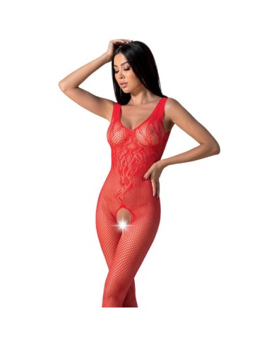 Passion - Bs098 Bodystocking Rojo Talla Unica