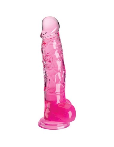 King Cock - Clear Pene Realistico Con Testiculos 16.5 Cm Rosa