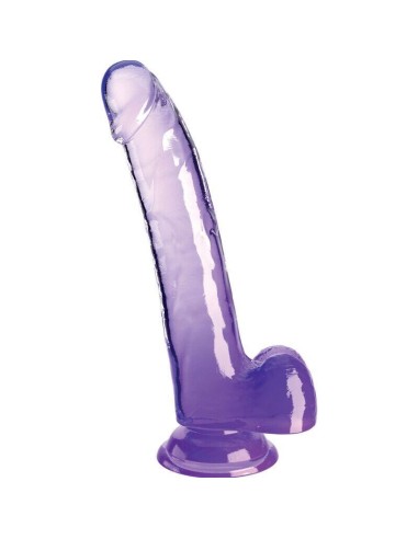 King Cock - Clear Dildo Con Testiculos 20.3 Cm Morado