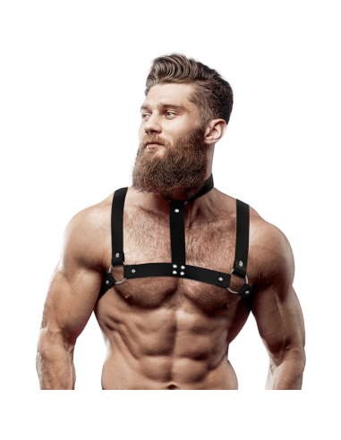 Fetish Submissive Attitude - Arnés Ajustable Ecopiel Pecho Con Collar Hombre