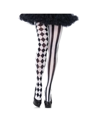 Leg Avenue - Medias Arlequin Negro/blanco