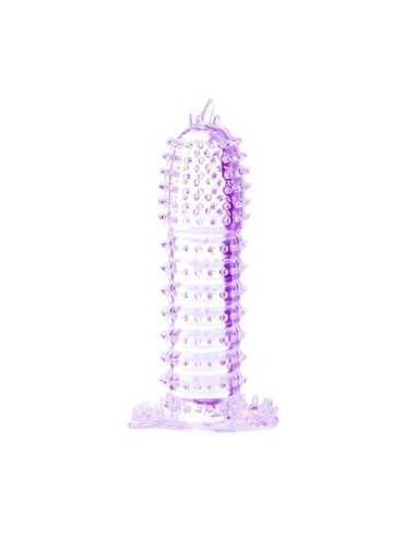 Baile - Funda Para Pene Con Puntos Estimulantes Morado 14 Cm