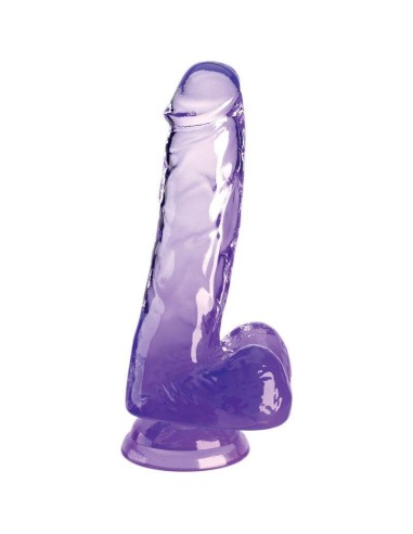 King Cock - Clear Pene Realistico Con Testiculos 13.5 Cm Morado