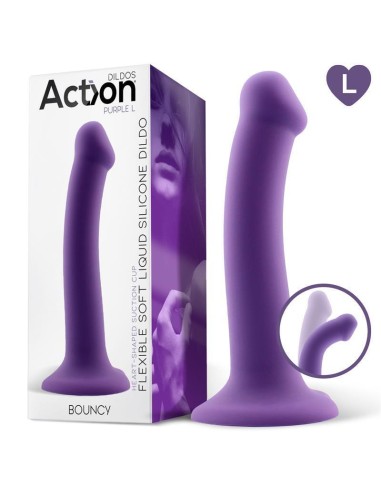 Dildo Bouncy Silicone Flexible Hiper Flexible 7.5 - 19 Cm Talla L Púrpura