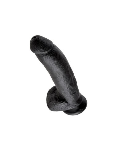 King Cock - 9 Pene Realistico Negro 22.9 Cm