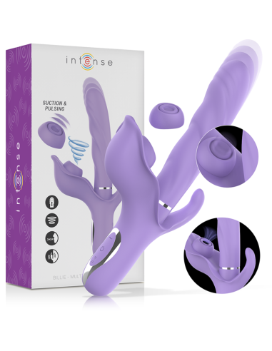 Intense - Billie Vibrador Multifunción Recargable Succionador Con Pulsador Morado