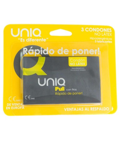 Uniq - Pull Preservativos Con Tiras Sin Latex 3 Unidades