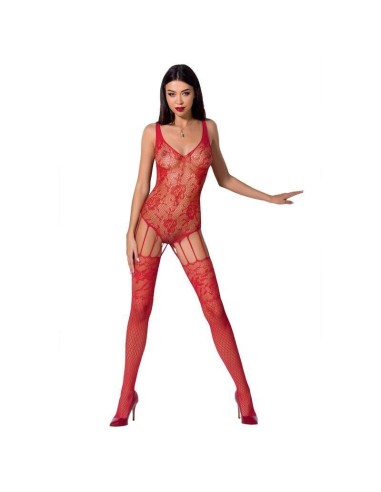 Passion - Woman Bs074 Bodystocking Talla Unica Rojo