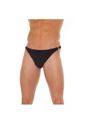 Tanga Negro Con Hebilla Talla única