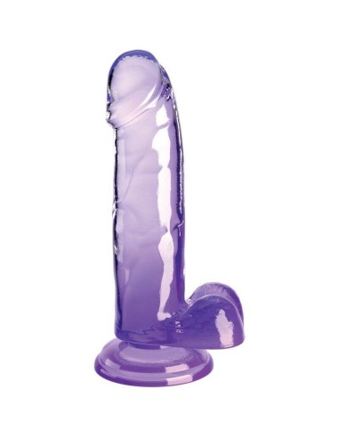 King Cock - Clear Pene Realistico Con Testiculos 15.2 Cm Morado