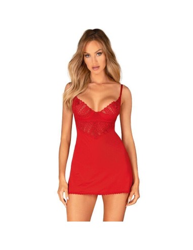 Obsessive - Ingridia Chemise & Tanga Rojo Xs/s