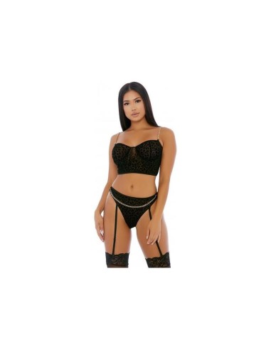 Chain Me Up Bustier Set Negro