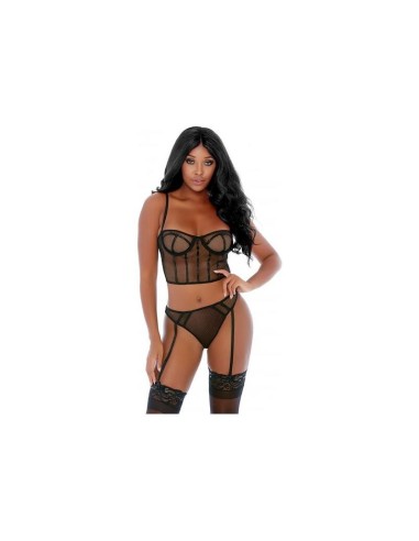 Cant Be Caged Conjunto Braguita Con Ligueros  - Negros