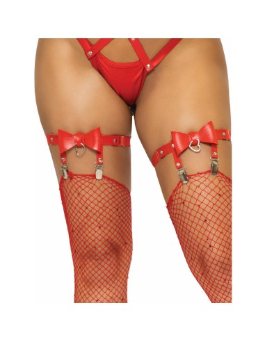 Leg Avenue Liguero Alto De Cuero Vegano Talla única - Rojo