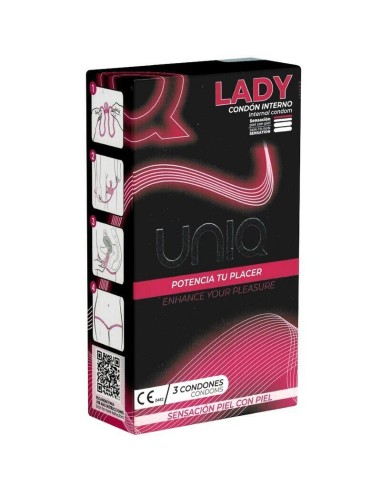 Uniq -  Lady Condom Preservativos Femeninos Con Liguero Sin Latex 3 Unidades