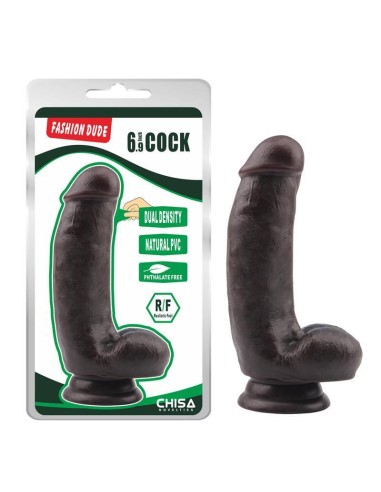 Dildo Dual Density Fashion Dude 17.2 X 4.1 Cm Marron