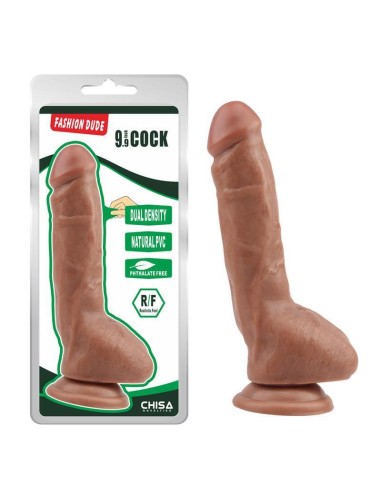 Dildo Dual Density Fashion Dude 23 X 4.3 Cm Bronceado