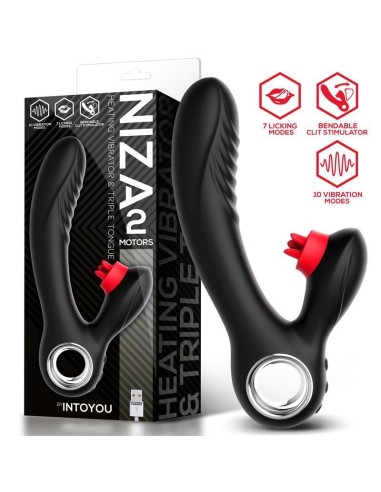 Niza Vibrador Con Calor Y Triple Lengua Estimuladora De Clítoris