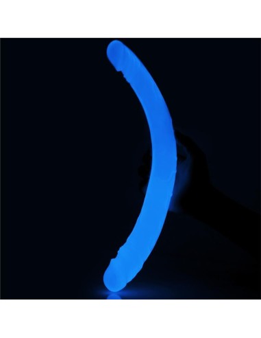 Dildo Doble Lumino 14.5 Luz Azul