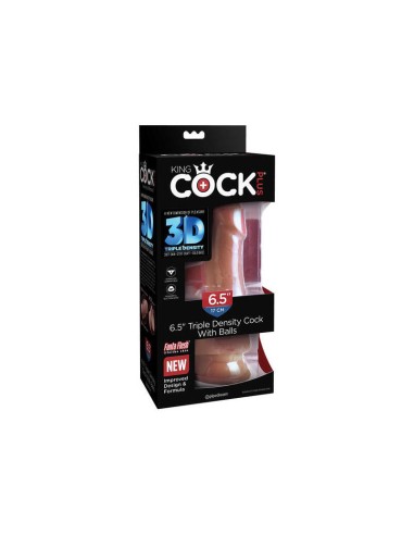 King Cock - Plus 3d Dildo Con Testiculos 17 Cm