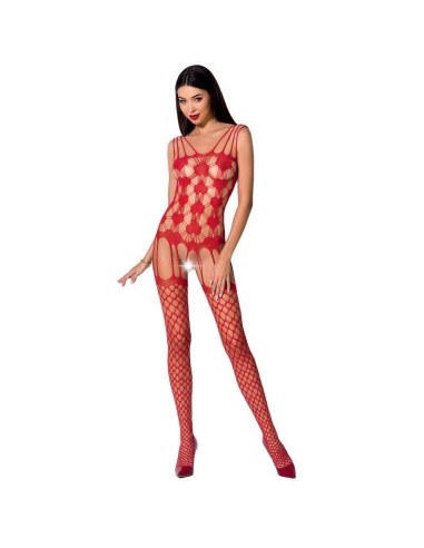 Passion - Woman Bs067 Bodystocking Rojo Talla Unica