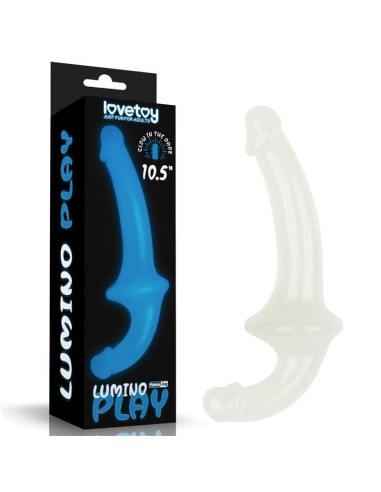 Dildo Doble Lumino Play Luz Azul 10.5