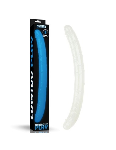 Dildo Doble Lumino Luz Azul 18.5