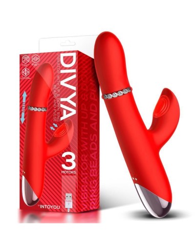 Vibrador Con Aro De Bolas  Divya  Internas Up And Down Y Pulsación 3 Motores Independientes Usb