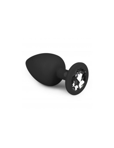 Plug Grande Con Diamante - Negro