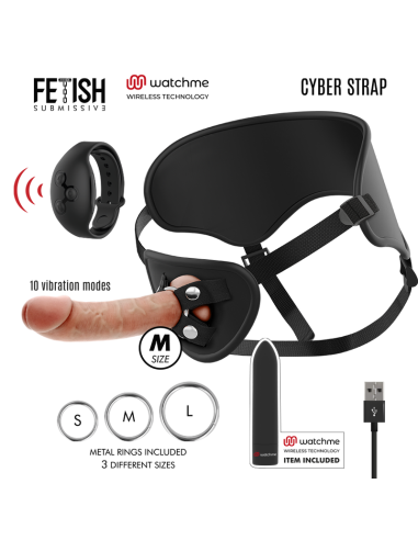 Fetish Submissive Cyber Strap - Arnes Con Dildo Y Bala Control Remoto Tecnologia Watchme M